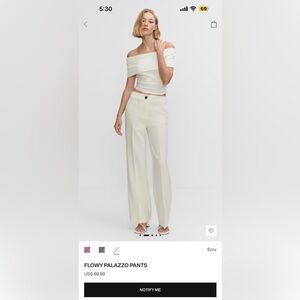 NWT Mango Elegant Ecru Palazzo Pants size 4